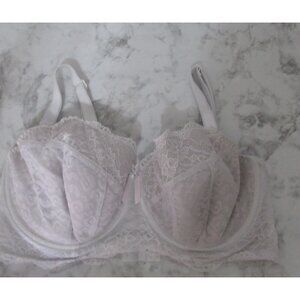 Freya Bra 34G Gray Lace Underwire Back Closure